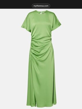 SIMKHAI Marabella Ruched Satin Midi Dress